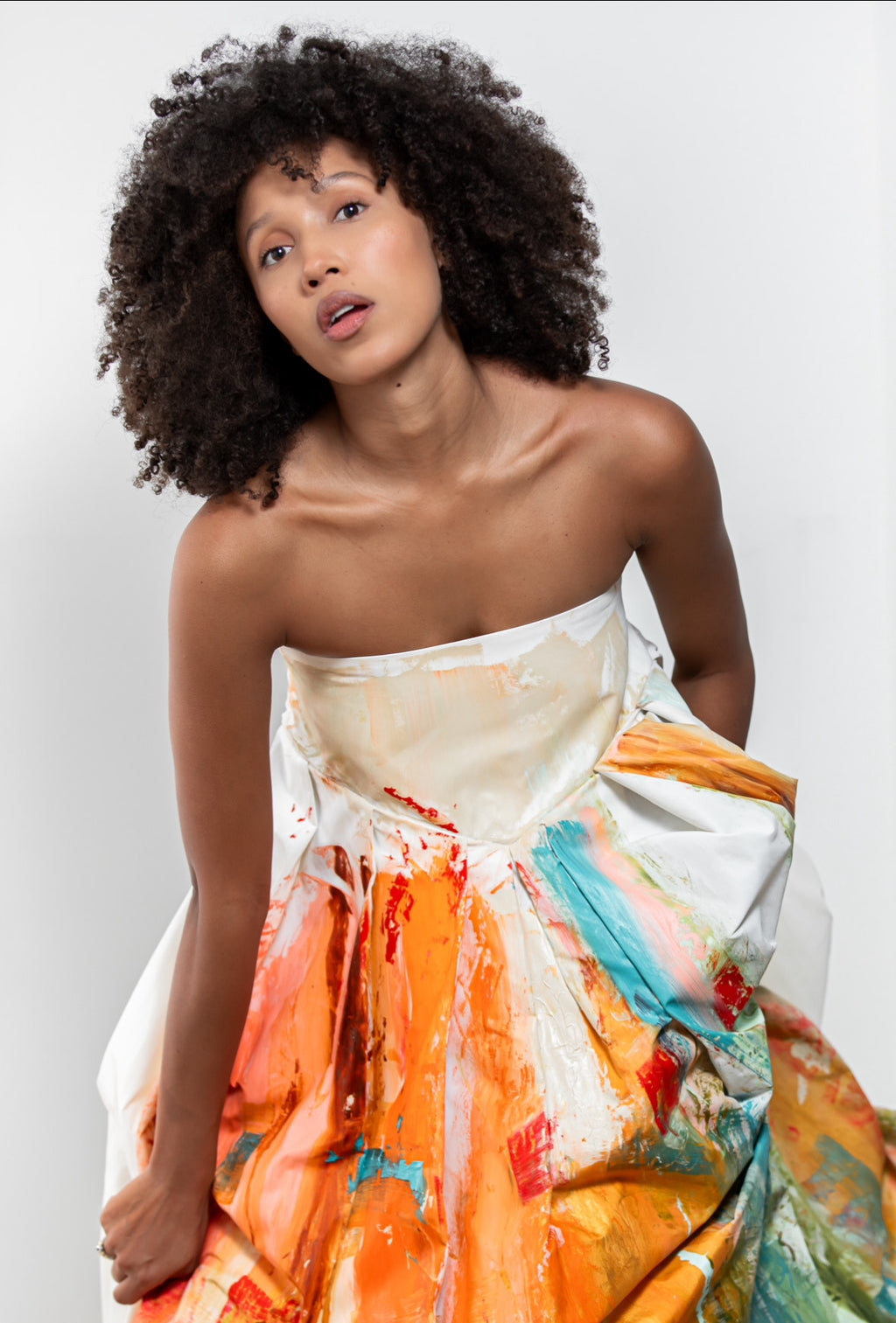 The stately Hue - Maxi Dress - Hand Painted