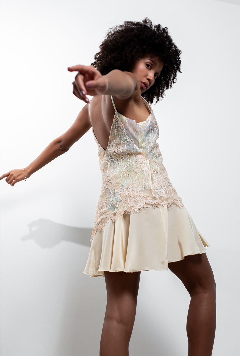 Moonlit Lace Brocade Dress